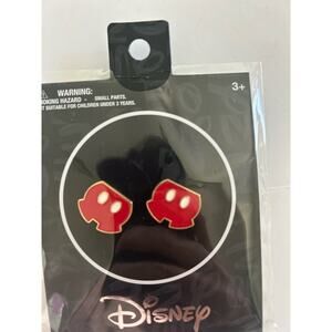 NEW in Bag Disney Mickey Mouse Earrings Red and White Mickey Shorts Disneyworld